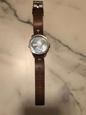 Diesel Brown Leather Men's Watch, needs battery